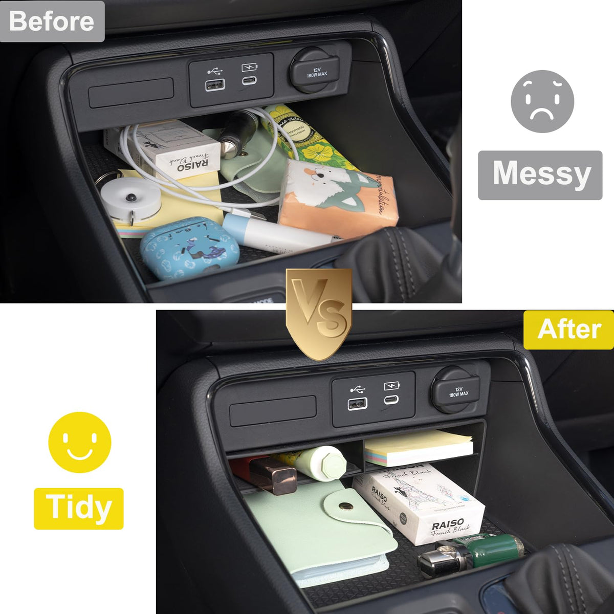 2PCS Center Console Organizer Set for 2023 (2023-2027 CRV (2pcs))