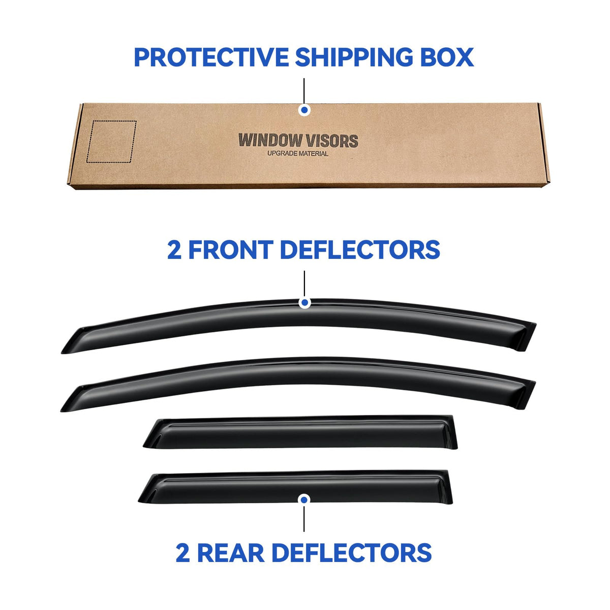 Window Visors Rain Guards for 2009 (2009-2014 Nissan Murano)