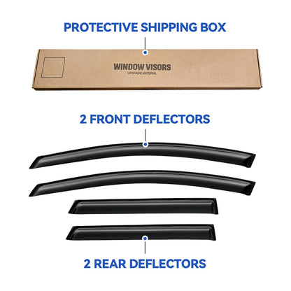 Window Visors Rain Guards for 2009 (2009-2014 Nissan Murano)