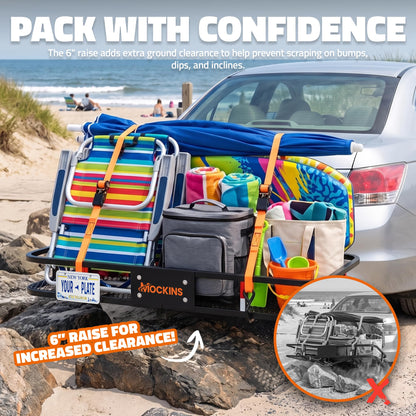 6" Raised Heavy Duty Luggage Rack for SUV Car Truck with 500 Lb Cap (Large: 60" L X 20" W)