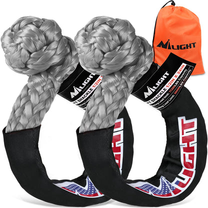 2PCS Synthetic Soft Shackles 1 (2Pcs 1/2in x 24in Soft Shackles Grey)