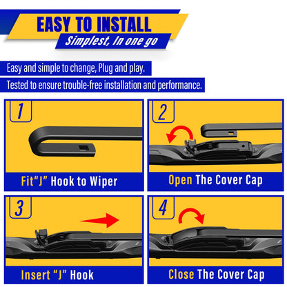3 Wipers Fits Nissan Kicks 2018 (26"/16"/12")