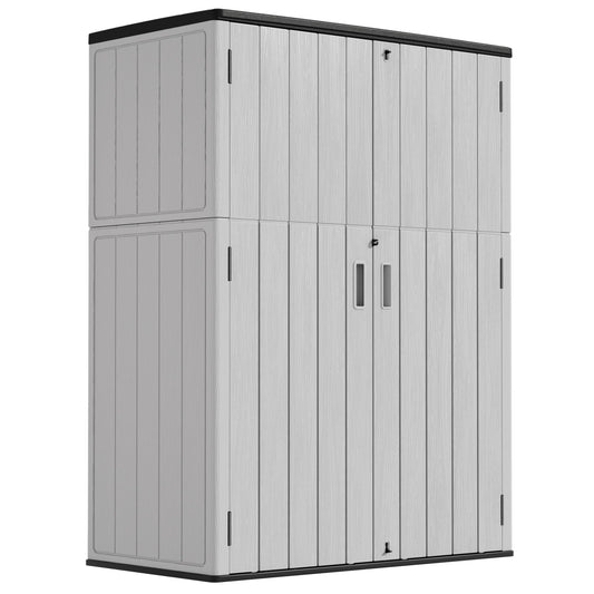 Outdoor Vertical Storage Sheds (Gray / 57Cu.ft)