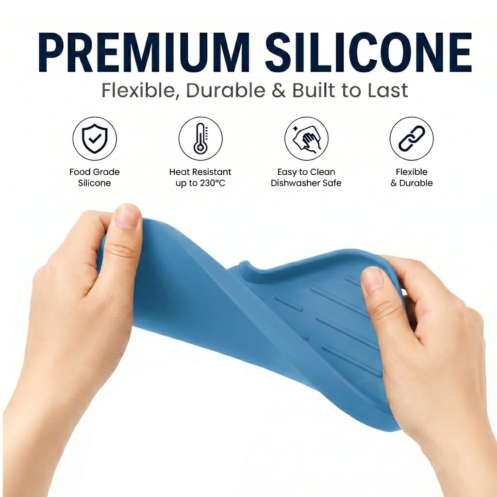 Silicone Soap Dish with Drain Spout (Lichen Blue / M(9.6"×5.3"))