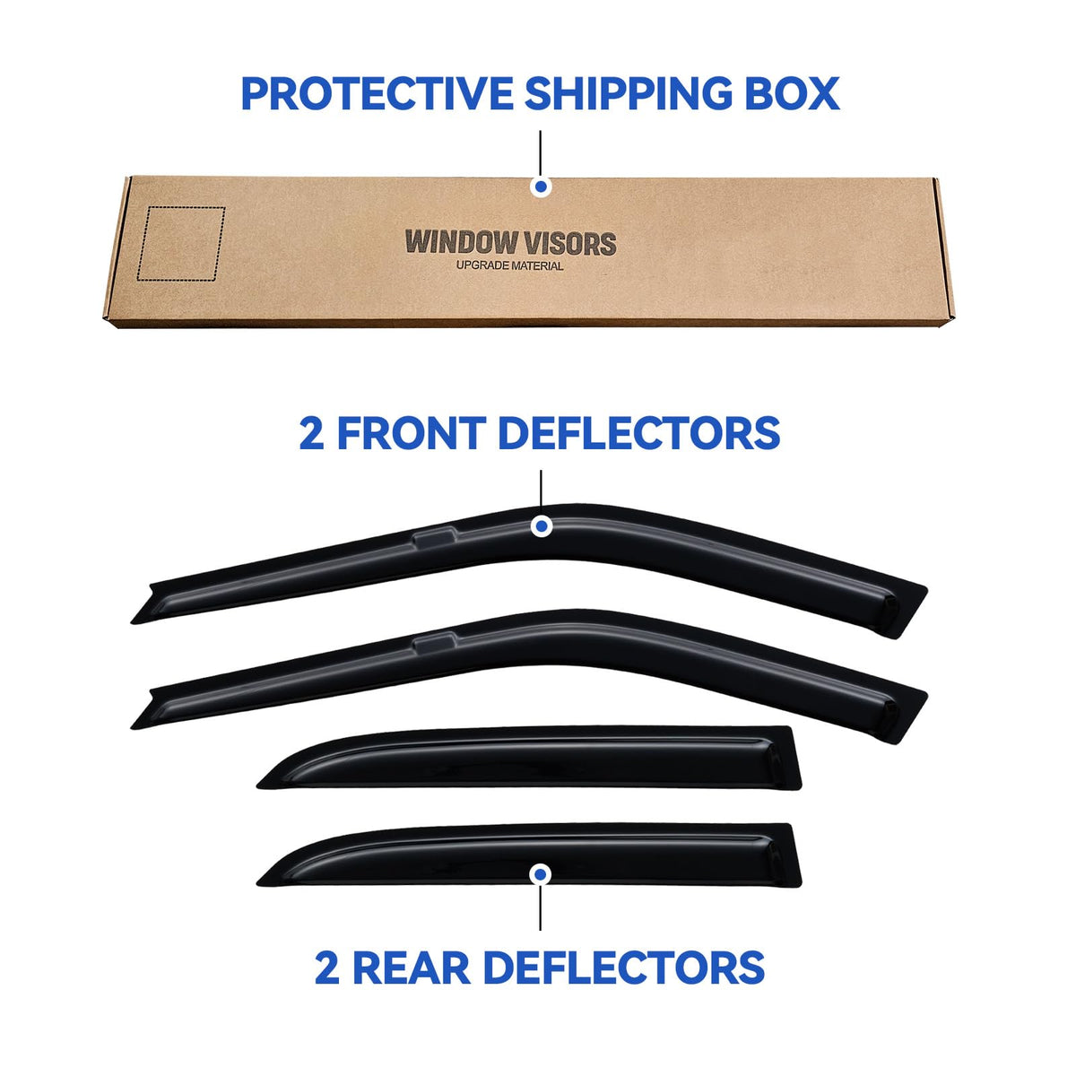Window Visors Rain Guards for 1990 1991 1992 1993 Honda Accord Sedan (1990-1993 Honda Accord Sedan)