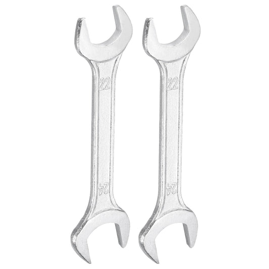 2pcs 22x24mm Double Open End Wrench 15° Offset Angle Wrenches (22mm x 24mm)