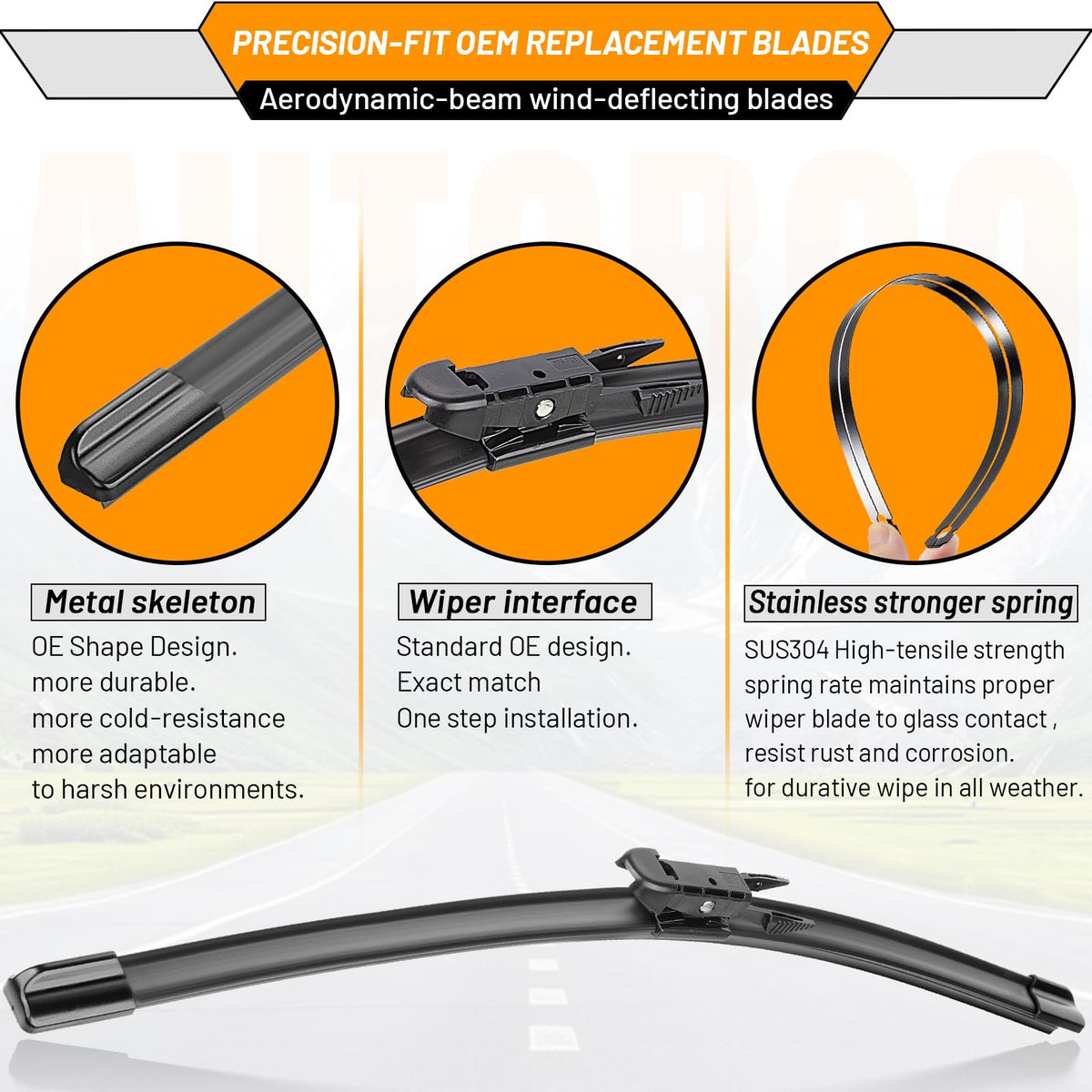 Windshield Wiper Blade Replacement for Ford Focus 2012 (28"+28"+12")
