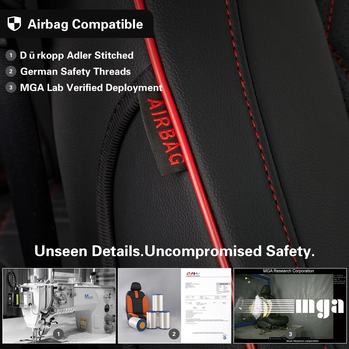 Custom Seat Covers for KIA Sportage 2023 (Black with Red Piping / 2023-2027 Sportage (No LX))