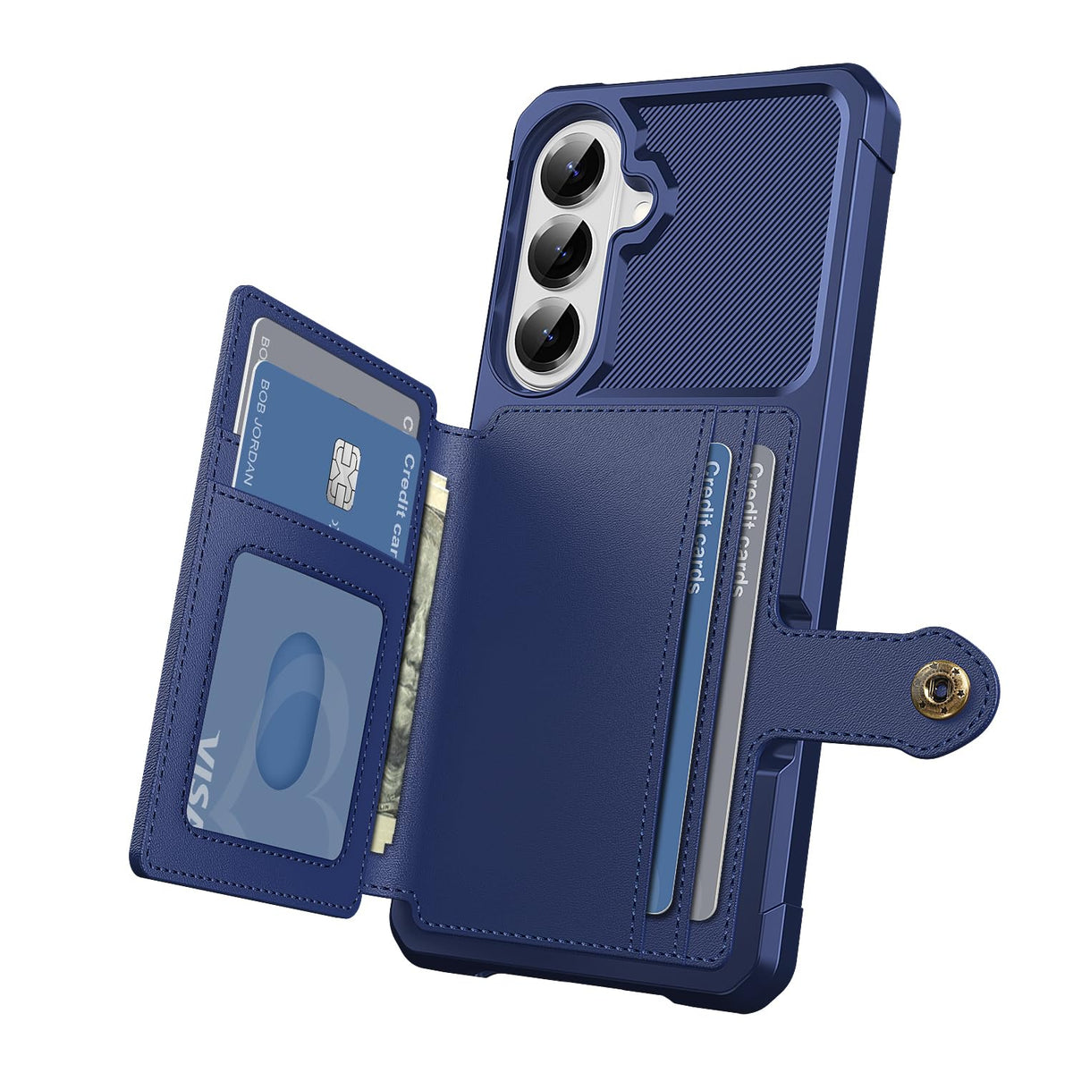 For Samsung Galaxy S26 Plus Card Holder Case (Blue / Samsung Galaxy S26 Plus)