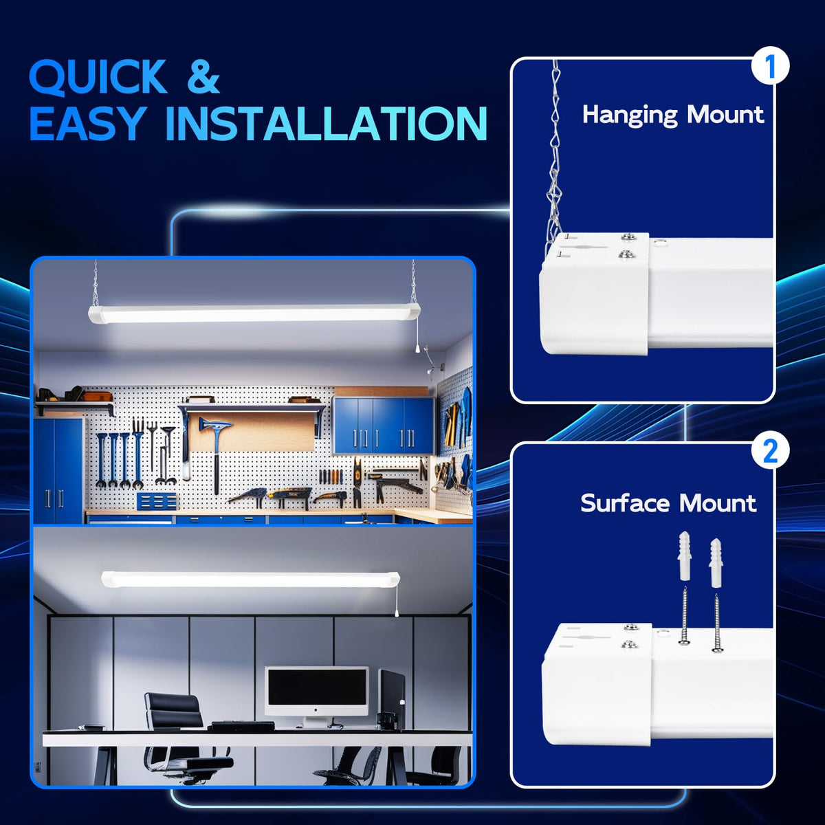 4FT 120W LED Shop Light Linkable (White / 120W)