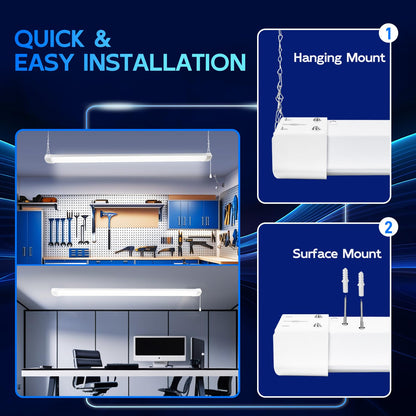 4FT 120W LED Shop Light Linkable (White / 120W)