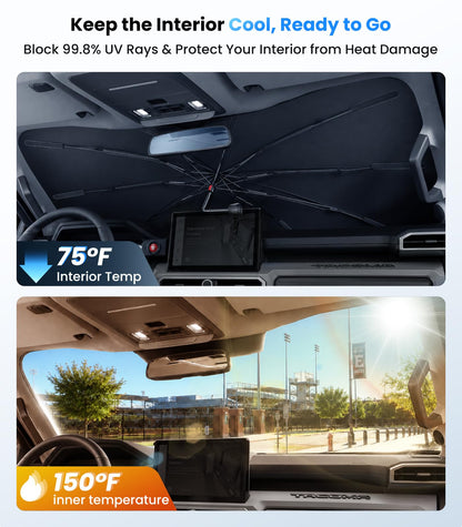 2026 Upgraded Windshield Sun Shade Umbrella (For Toyota Tacoma)
