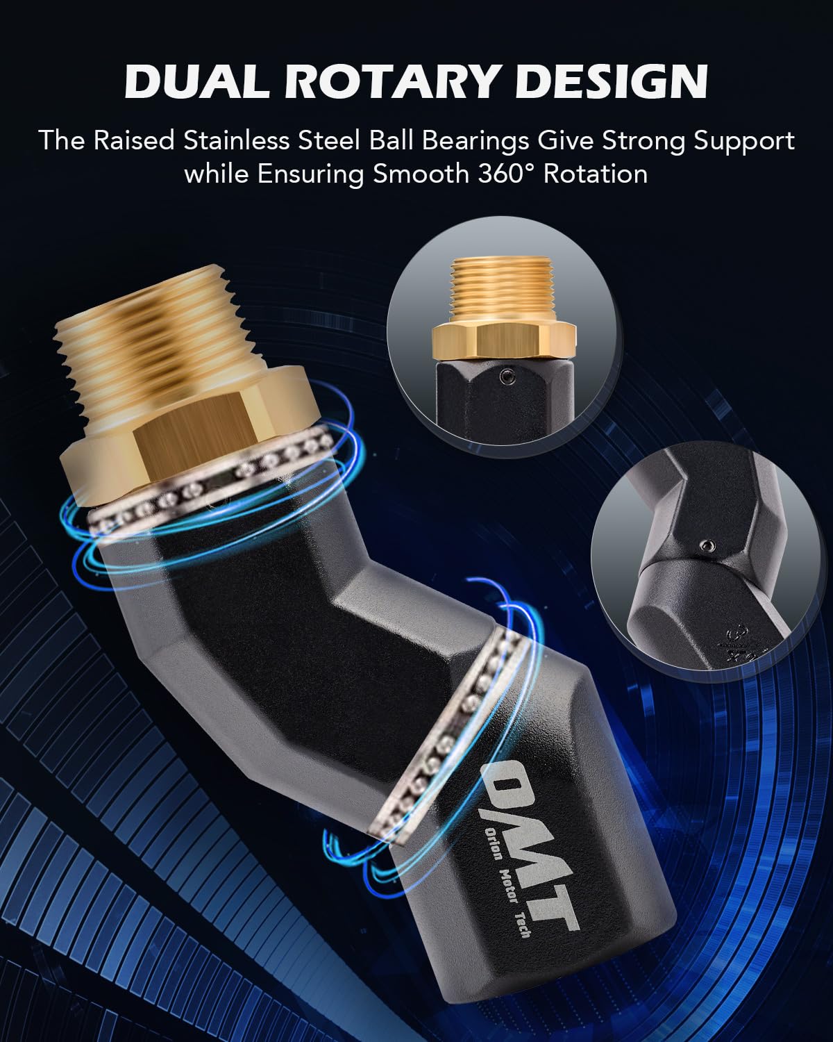 OMT 3 4" NPT Fuel Hose Nozzle Swivel Kit (1PCS 3/4"NPT)