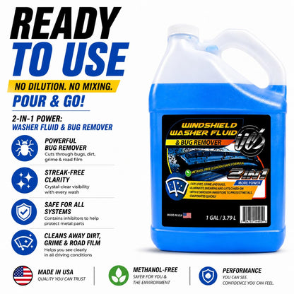 Windshield Washer Fluid 1 Gallon (Blue / 128 Fl Oz (Pack of 1))