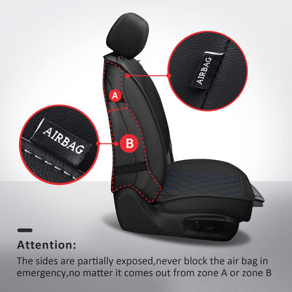 Dodge Ram Seat Covers Full Set For 2009 (Black and Blue / Full Set (Flat Back))