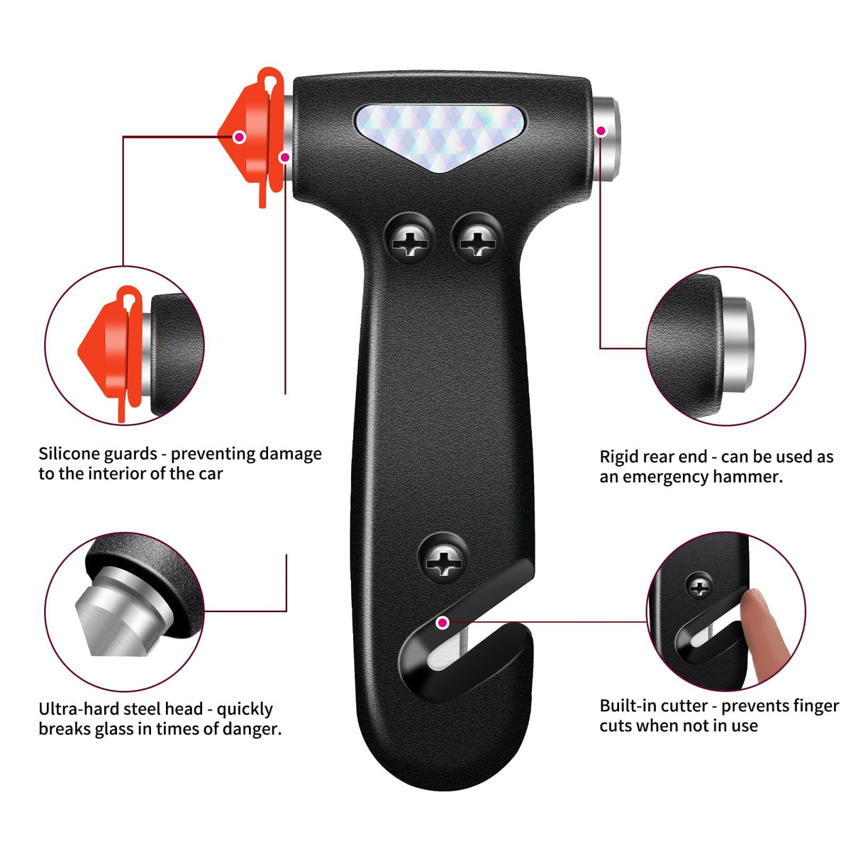 Car Escape Tool (Black-1pc.)