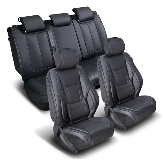 Premium Custom Fit Truck Car Seat Covers Full Set Seat Waterproof (X53 (See Vehicle Size Chart) / Full Set - Black)