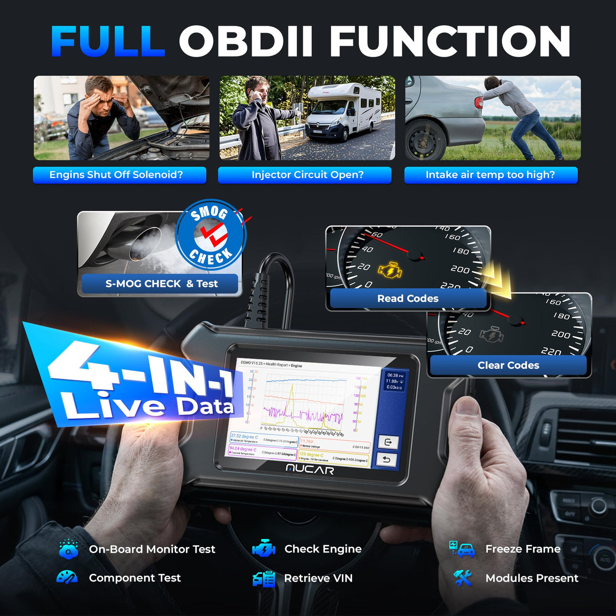 CS6 OBD2 Scanner Diagnostic Tool (Black)
