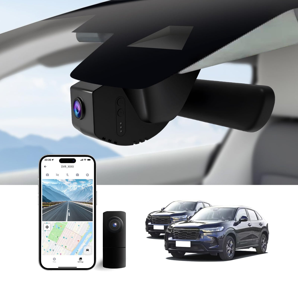4K Dash Cam Front and Rear for Honda HR