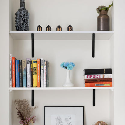 24 Pack L6 x H 4" Black Heavy Duty Shelf Brackets with Screws Metal Shelf Brackets Shelf Support Angle Brackets for Shelves L Brackets Heavy Duty Floating Shelf (24 Pack-Black / 6''x4'')