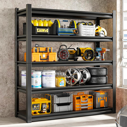 72" H Garage Shelving Unit (Black / 36" W x 16" D x 72" H)