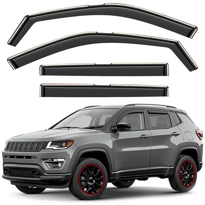 Window Deflectors Smoke Tinted In (For Compass 17-27)