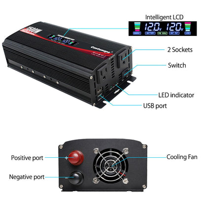 1500W Power Inverter 12V to 110V
