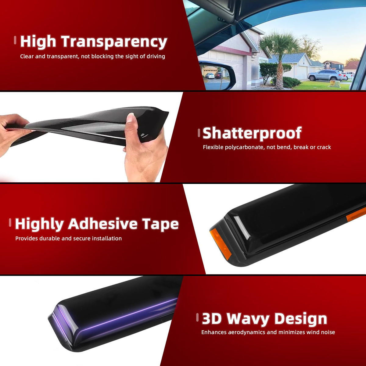 4PCS in Channel Window Rain Guards Fit for Nissan Altima 2019