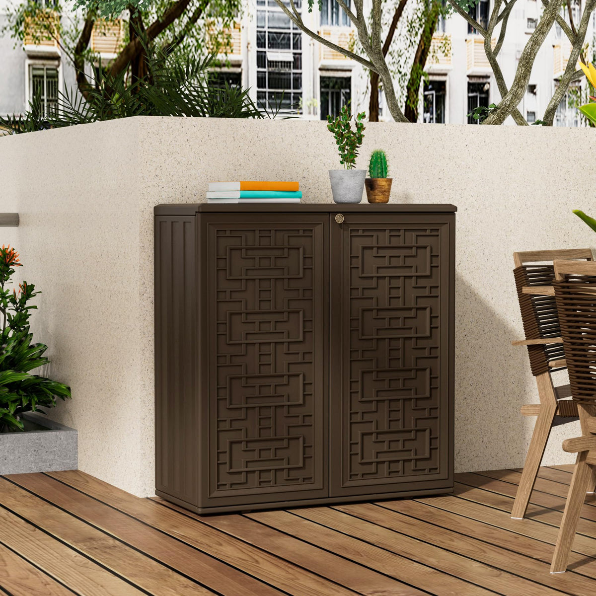 Storage Box Outdoor Caninet (Brown-60Gal)
