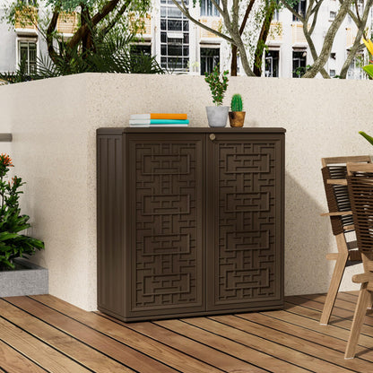 Storage Box Outdoor Caninet (Brown-60Gal)