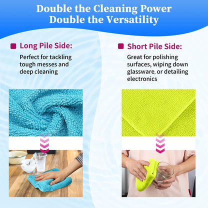 Microfiber Cleaning Cloth (3 Colors Assorted / 12pk)