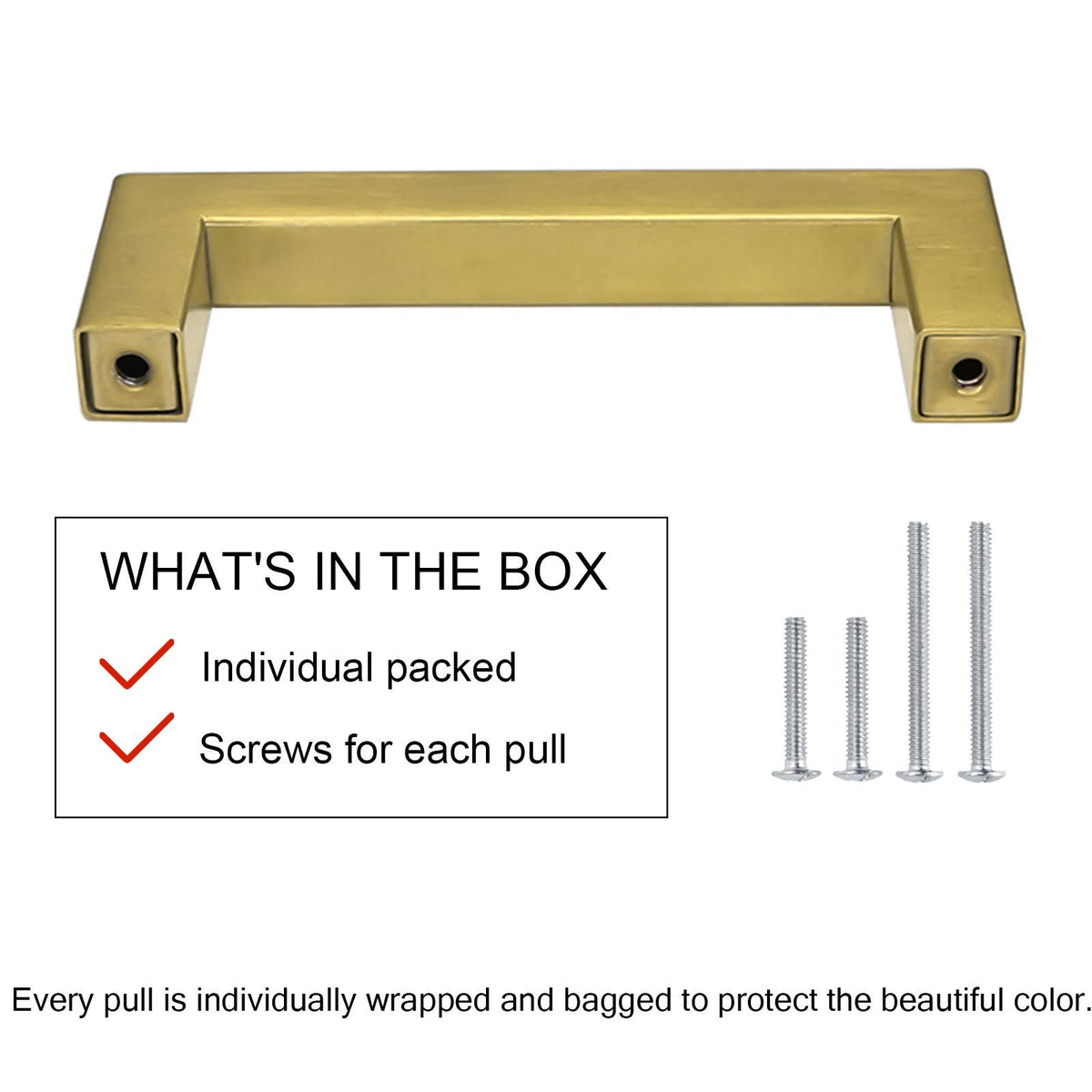 20 Pack 5 Inch Gold Cabinet Handles Brushed Brass Drawer Pulls (Gold / 5 Inch Hole Centers)