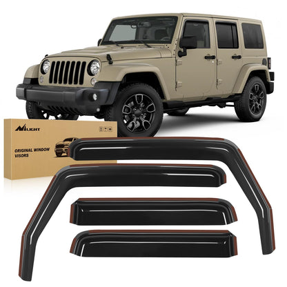 in Channel Rain Guards for Jeep Wrangler JK 2007 (Wrangler JK 2007-2018)
