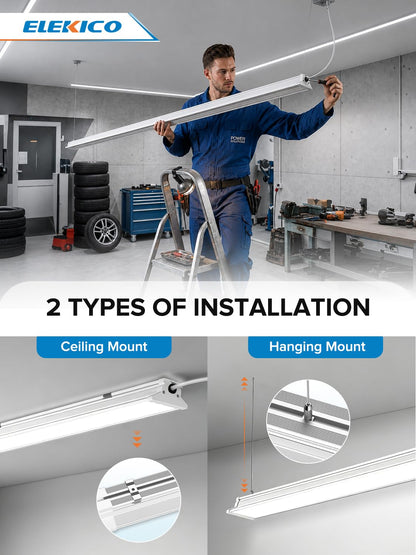 Super Bright 120W 5000K 20000LM Led Shop Lights 8FT Hanging&Surface Mount (8FT-120W-10PACK)