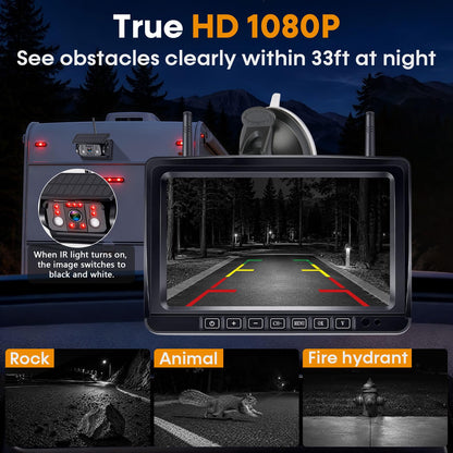 Dual Magnetic Wireless Backup Camera (7.2 Inch-2 Magnetic RV Cameras)
