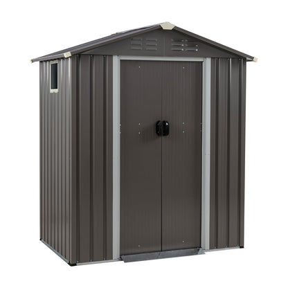 JY QAQA 5x3 FT Metal Outdoor Garden Storage Shed