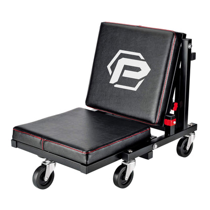 2-in-1 Rolling Creeper Seat Converts from High to Low Roller Seat, Fast, Tool-Free Conversion, Garage, Shop, Brake Jobs, Washing, Detailing, Maintenance, Thick Pad, 3-in. Casters - 240298