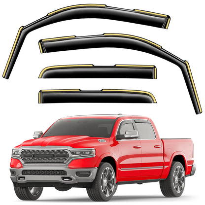 Window Visors Rain Guards for Dodge RAM 1500 Crew Cab 2019 (Fit for 2019-2027 Dodge Ram 1500 Crew Cab)
