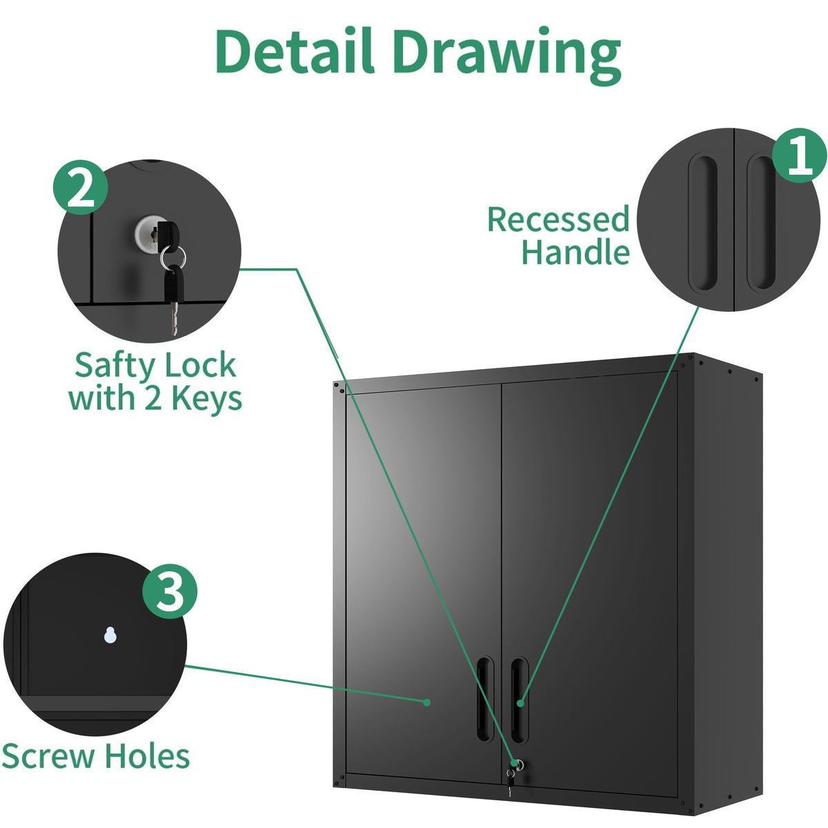 Garage Cabinet System (Black / 10 Pcs-StyleA)