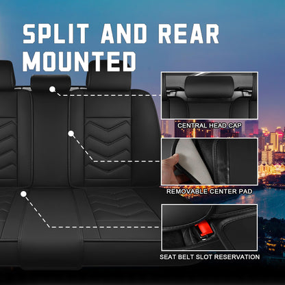 Car Seat Covers for Chrysler Pacifica 2004 (Pure Black / Full Set with Pillow)