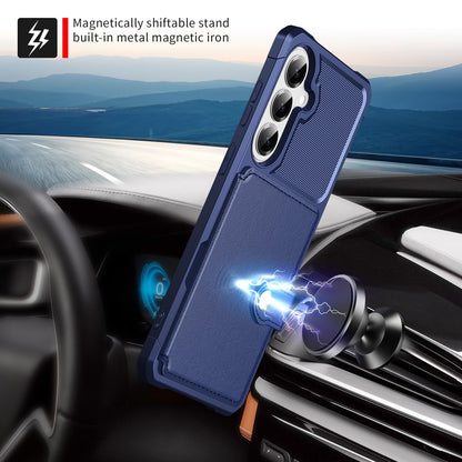 For Samsung Galaxy S26 Plus Card Holder Case (Blue / Samsung Galaxy S26 Plus)