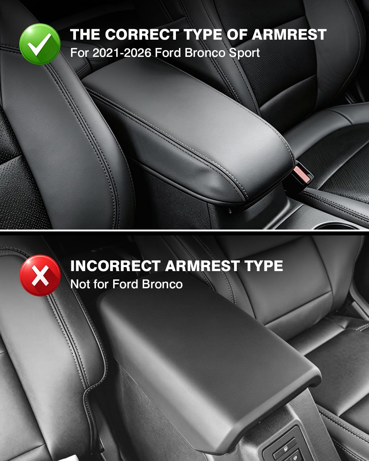 Center Console Cover for 2021 (3)Ford Bronco Sport 2021-2026)