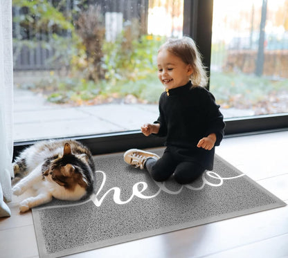 Funny Hello Mats Outdoor (Grey Hello / 2'8" x 1'8")