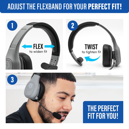 Storm Trucker Bluetooth Headset with Noise Cancelling Mic (Gray / Storm)