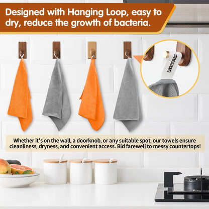Microfiber Cleaning Cloth (Grey&orange / 12pk)