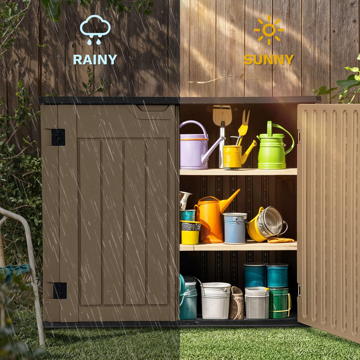 35 Cuft Outdoor Horizontal Storage (Brown / Medium-35 Cu Ft)