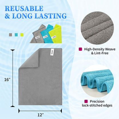 Microfiber Cleaning Cloth (3 Colors Assorted / 12pk)