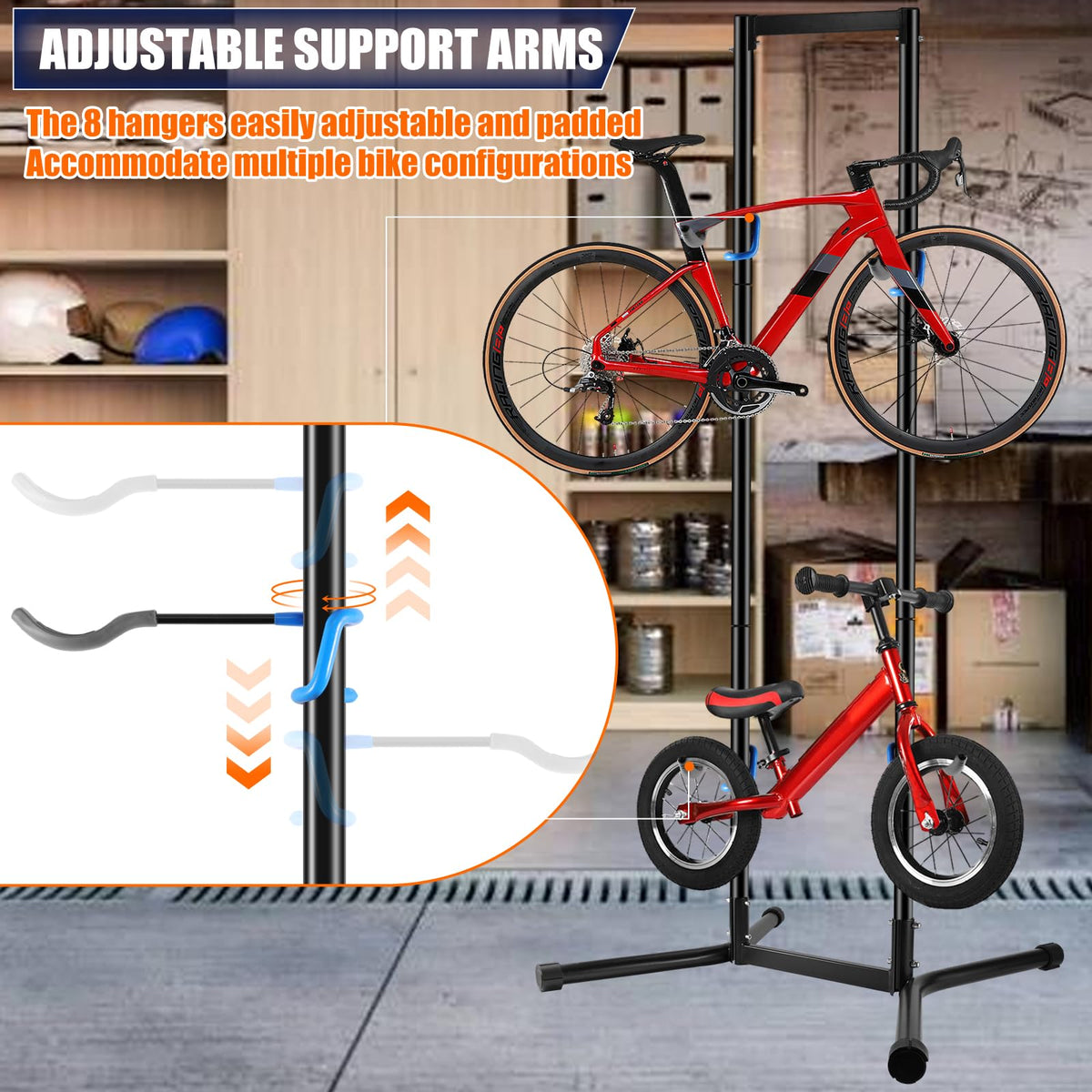 Freestanding Vertical Bike Storage Rack for Garage