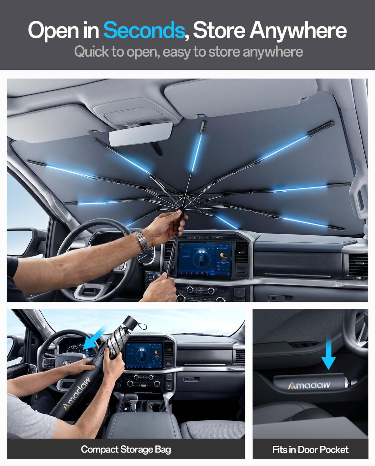 Windshield Sun Shade for Nissan Versa 2007 (Nissan Versa 2007–2026)