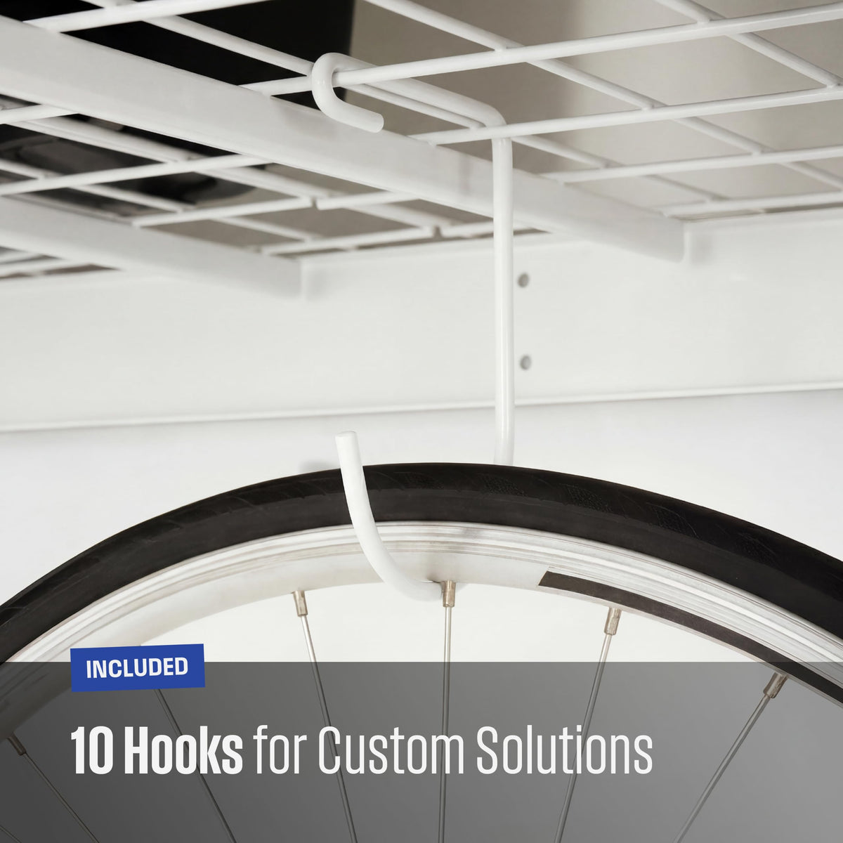 4x8 Overhead Garage Storage Rack 2 (White / 12"-24" (2 Pack))
